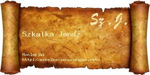 Szkalka Jenő névjegykártya